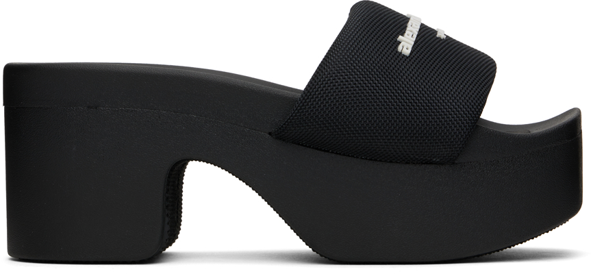 Black AW Platform Heeled Sandals