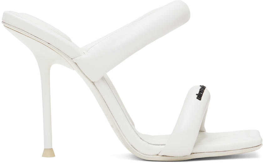 Shop Alexander Wang White Julie 105mm Tubular Heeled Sandals