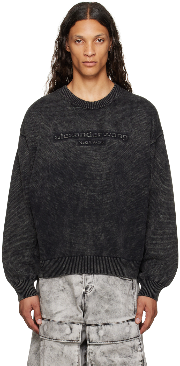 Black Oversize Logo Sweater