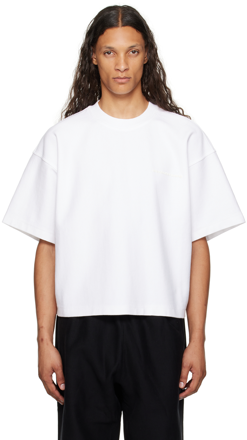 White Puffed Logo Oversize T-Shirt