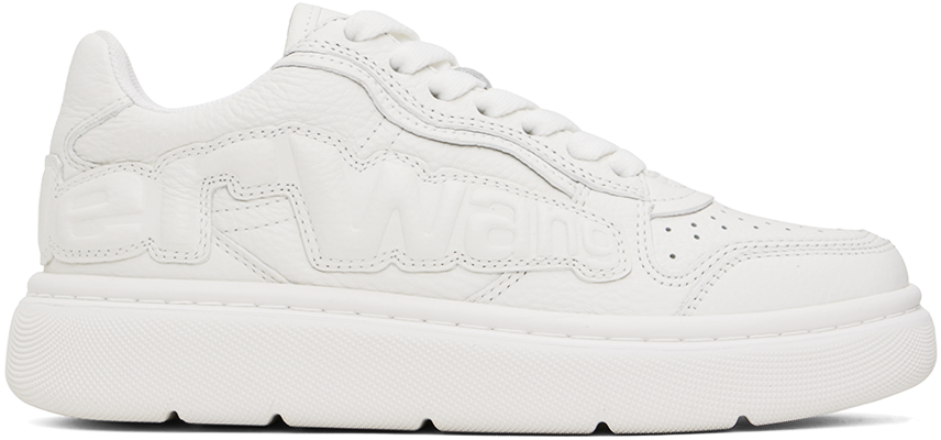 White Puff Pebble Leather Sneakers