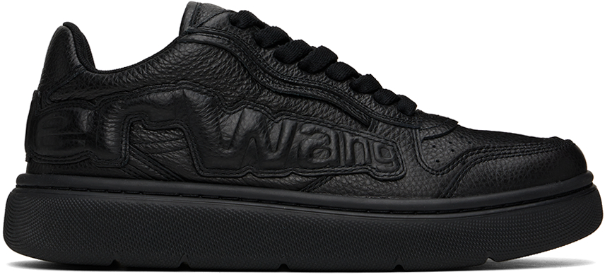 Shop Alexander Wang Black Puff Pebble Leather Sneakers In 001black