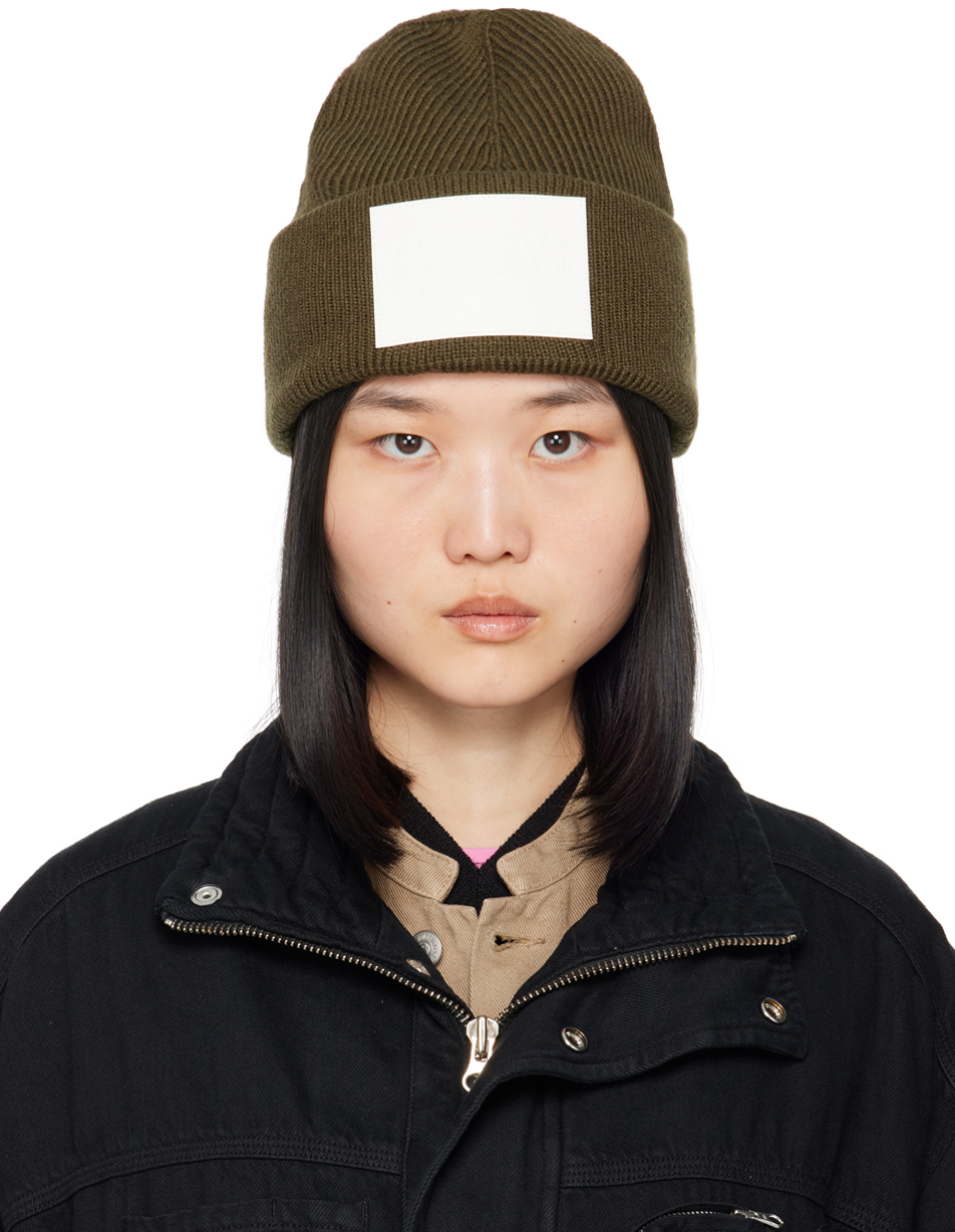 MM6 MAISON MARGIELA KHAKI NUMERIC BEANIE