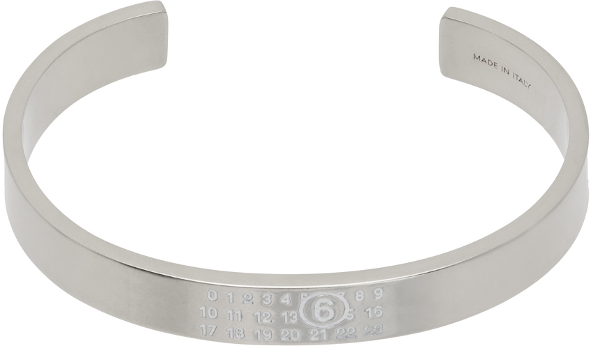 Silver Numeric Cuff Bracelet