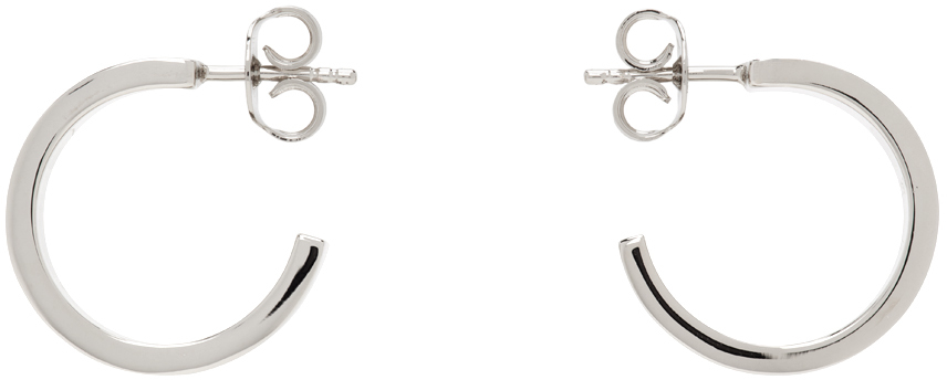 Silver New Numerical Logo Earrings