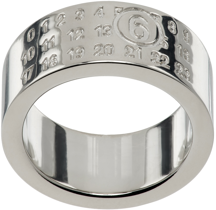 Silver Numeric Minimal Signature Ring