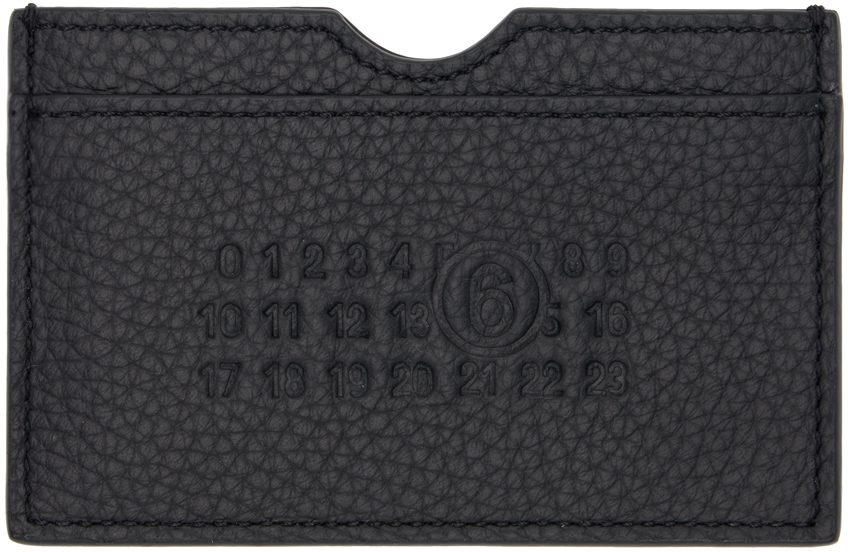 Shop Mm6 Maison Margiela Black Numeric Logo Card Holder In T8013 Black