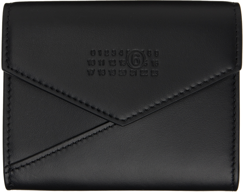 Mm6 Maison Margiela Black 6 Flap Wallet In T8013 Black