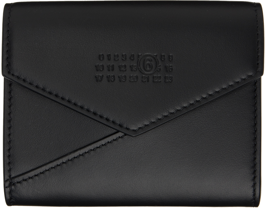 Shop Mm6 Maison Margiela Black 6 Flap Wallet In T8013 Black