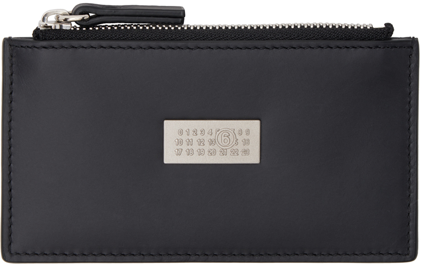 Shop Mm6 Maison Margiela Black Furniture Leather Matt Card Holder In T8013 Black