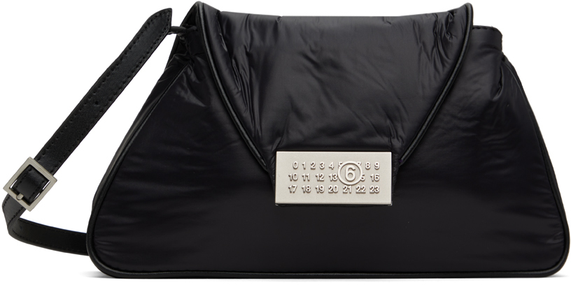 Black Numeric Nylon Shoulder Bag