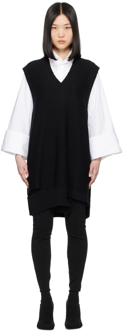 Black Boxy Minidress by MM6 Maison Margiela on Sale