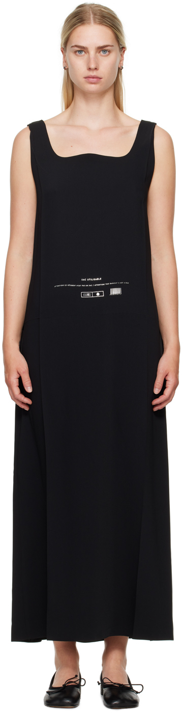 MM6 MAISON MARGIELA BLACK FLUID MAXI DRESS 