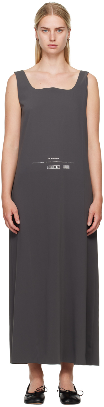 Shop Mm6 Maison Margiela Gray Fluid Maxi Dress In 860 Dark Grey