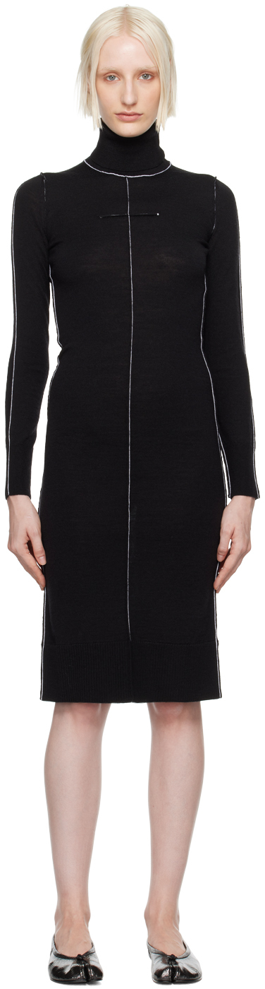 Black Turtleneck Midi Dress