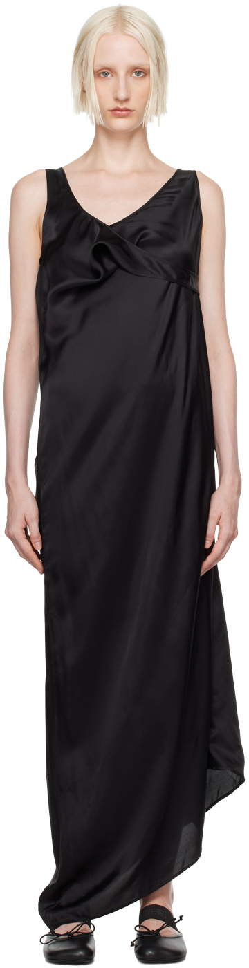 Black Asymmetric Maxi Dress