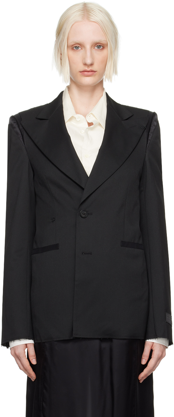 Black Raw Edge Blazer