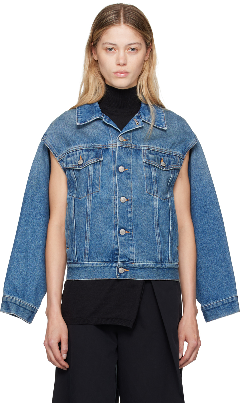 Blue Cutout Denim Jacket