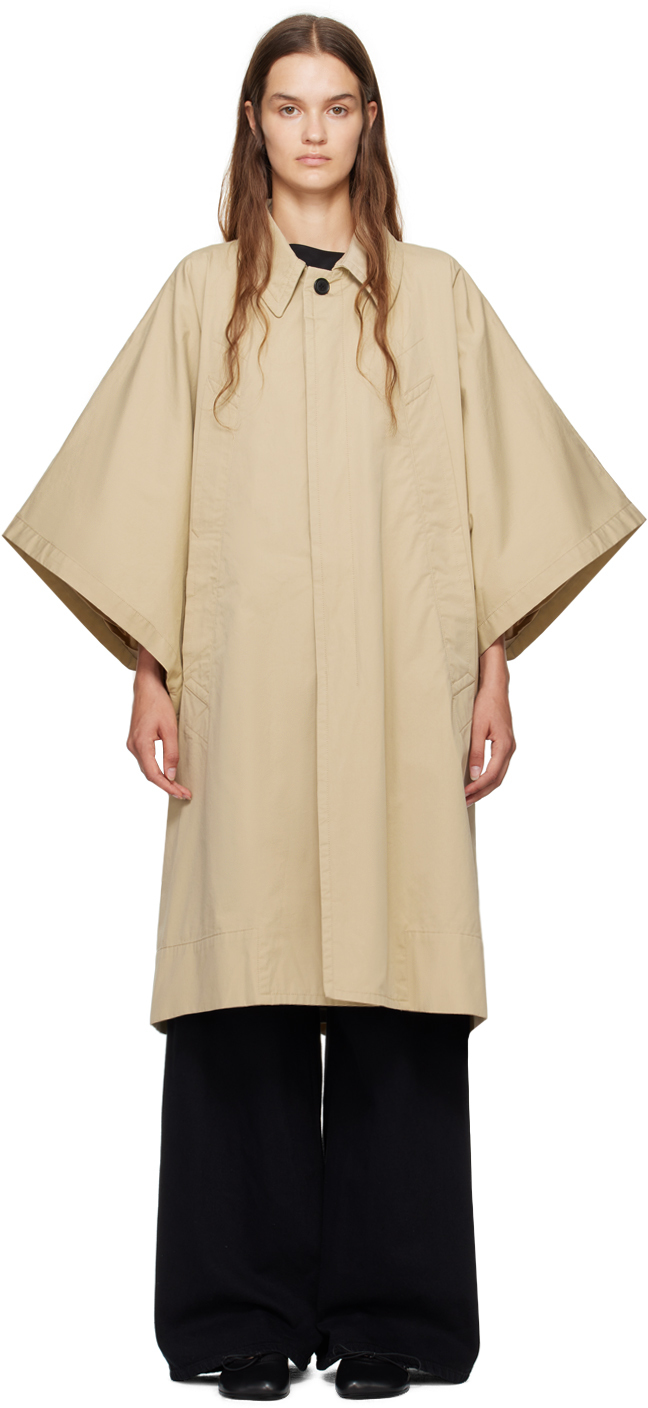 Beige Angel Sleeve Trench Coat