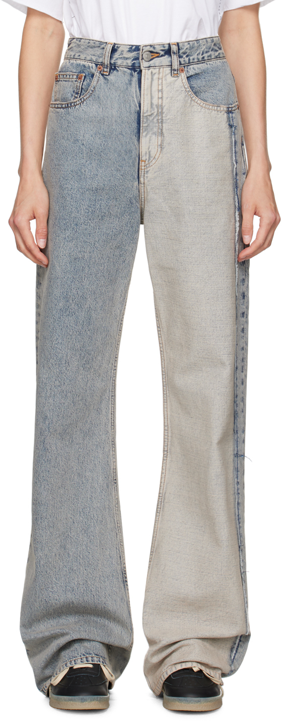 Shop Mm6 Maison Margiela Blue Five-pocket Jeans In 962 Light Blue