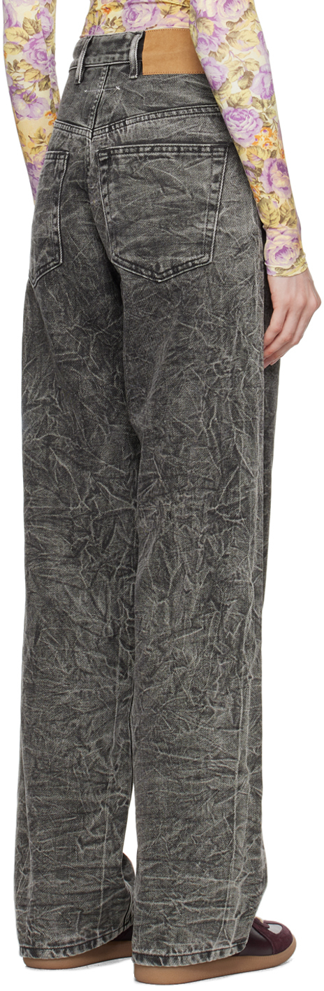 Mm6 Maison Margiela Logo Patch Wide Leg Jeans In 860 Grey
