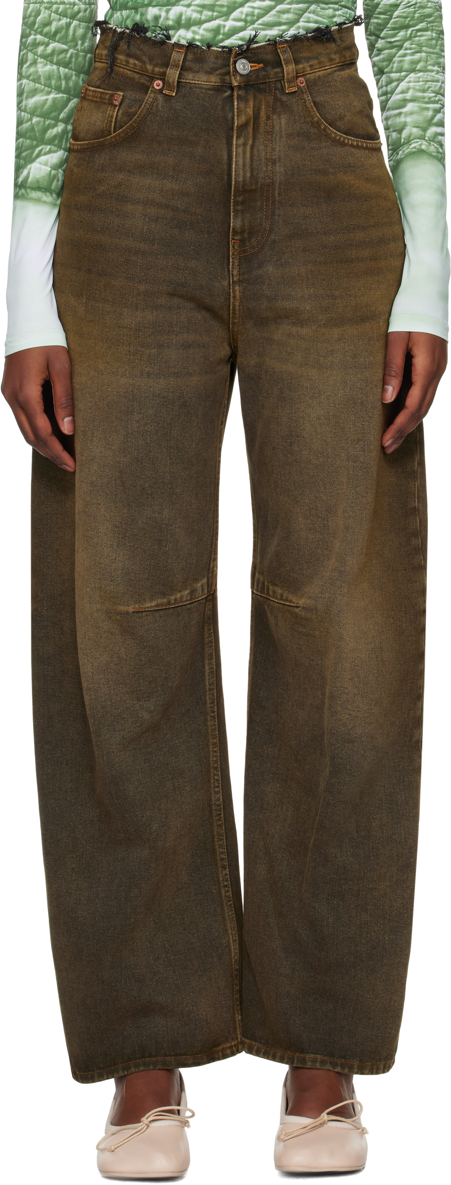 Brown Wide Leg Jeans