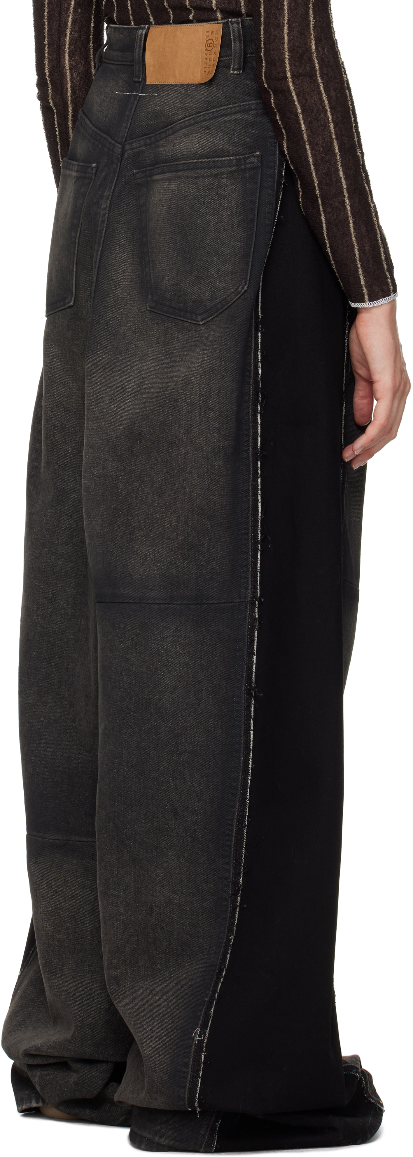 Shop Mm6 Maison Margiela Black 5 Pocket Jeans In 962 Wolf Grey