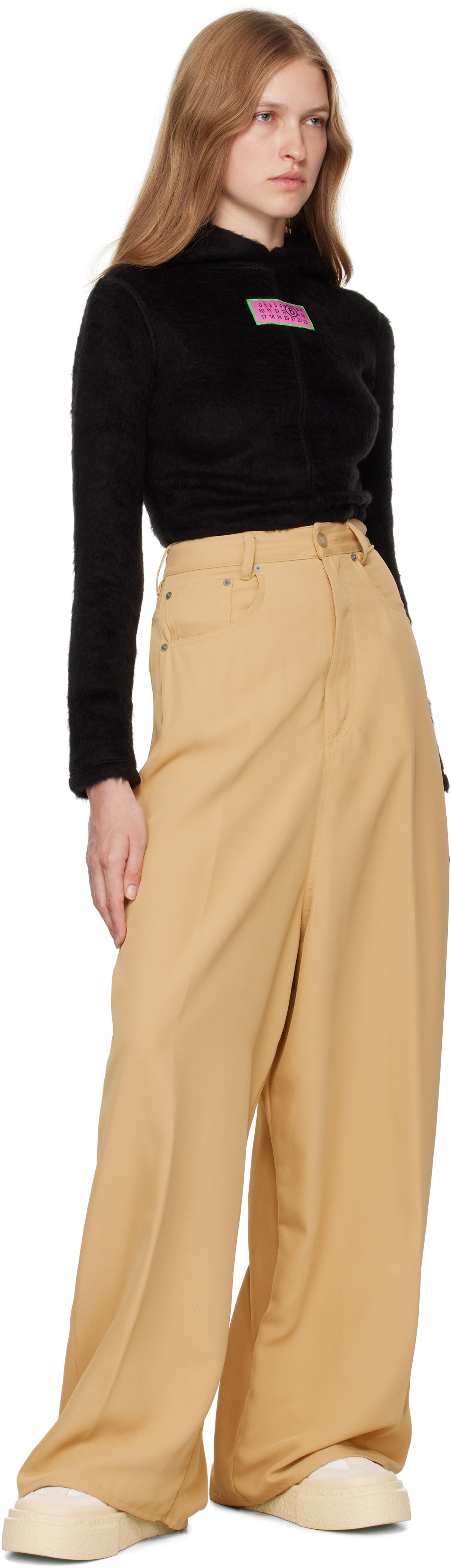 Mm6 Maison Margiela Yellow Fluid Viscose Twill 5 Pocket Trousers In 113 Yellow