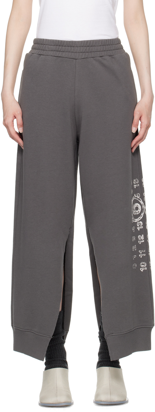 Shop Mm6 Maison Margiela Gray Printed Lounge Pants In 860 Washed Grey