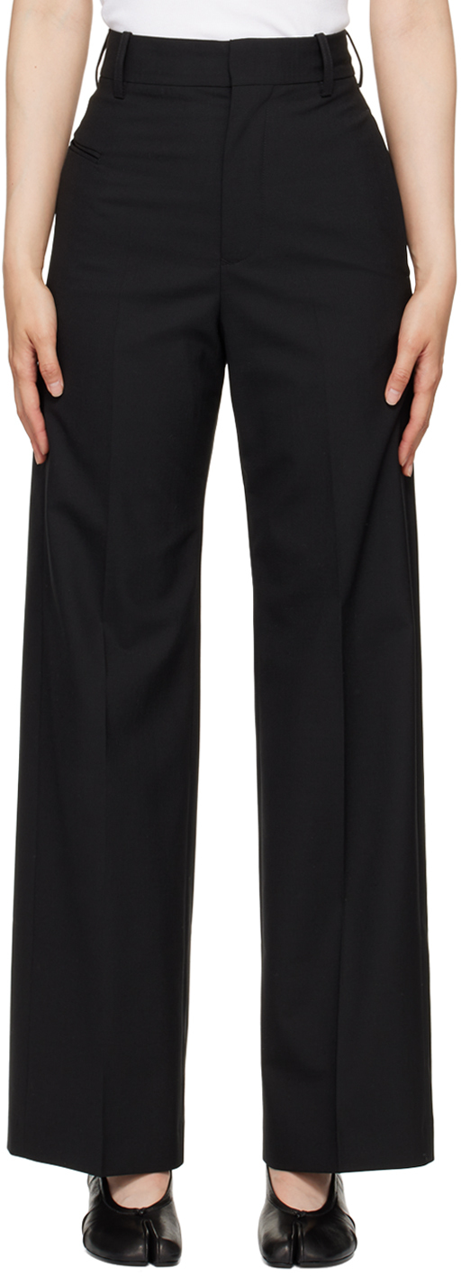 Black Stitch Trousers by MM6 Maison Margiela on Sale