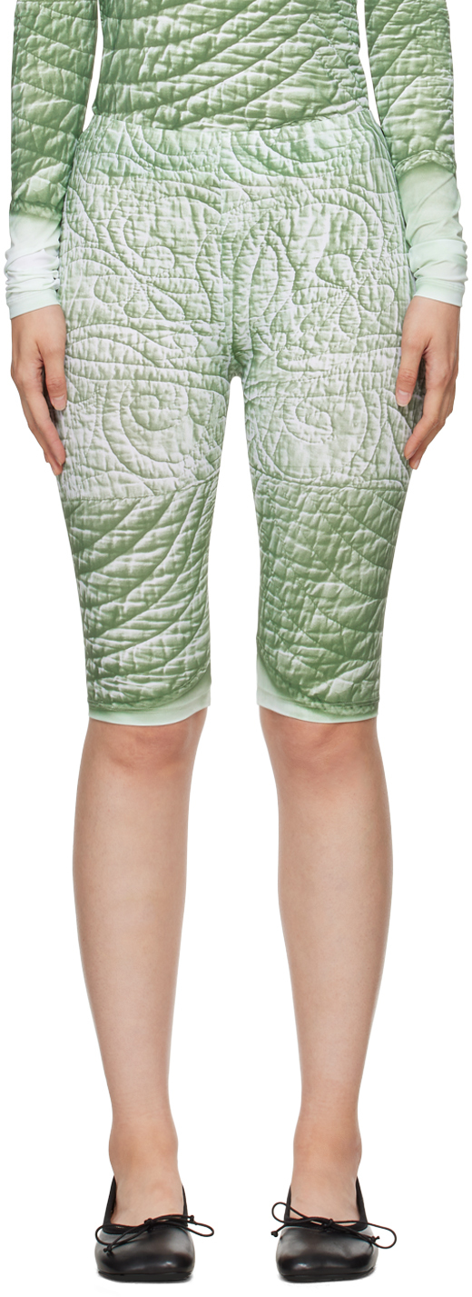 Green Trompe L'ail Shorts