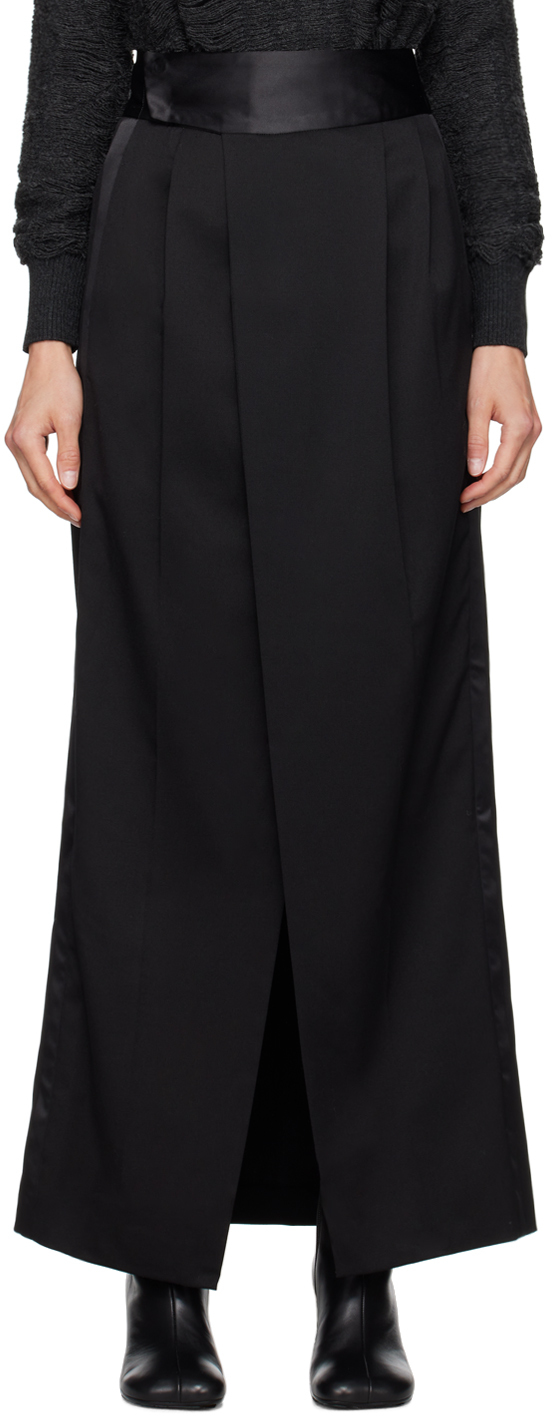 Black Wrap Maxi Skirt