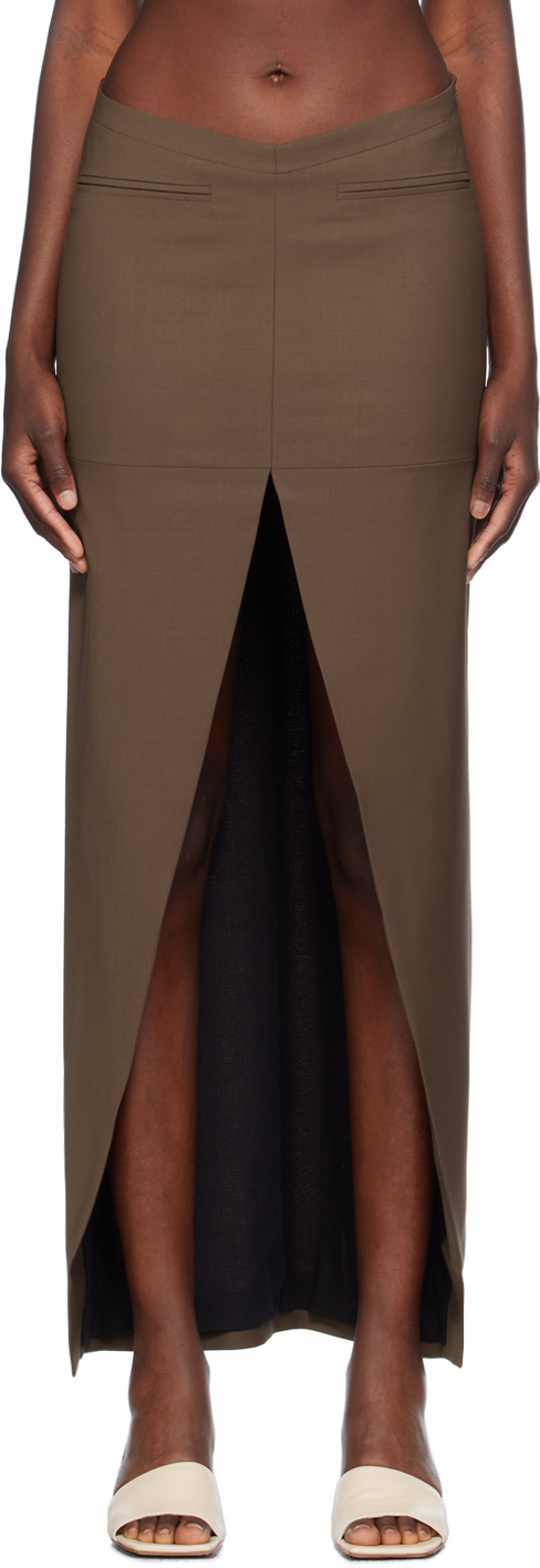 Brown Castor Maxi Skirt