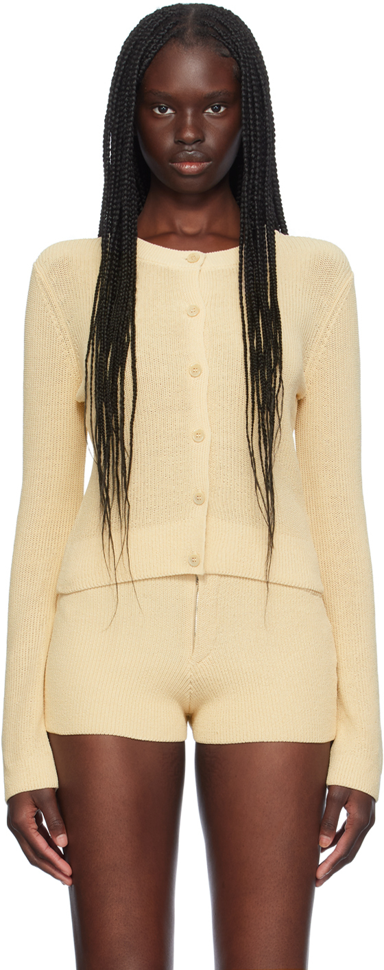 Shop Aya Muse Beige Lysi Cardigan In Biscuit