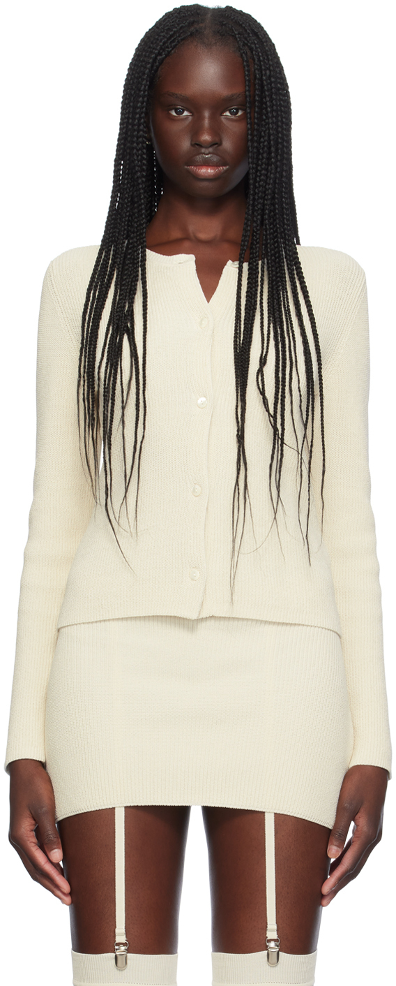 Shop Aya Muse Off-white Eris Cardigan In Off White