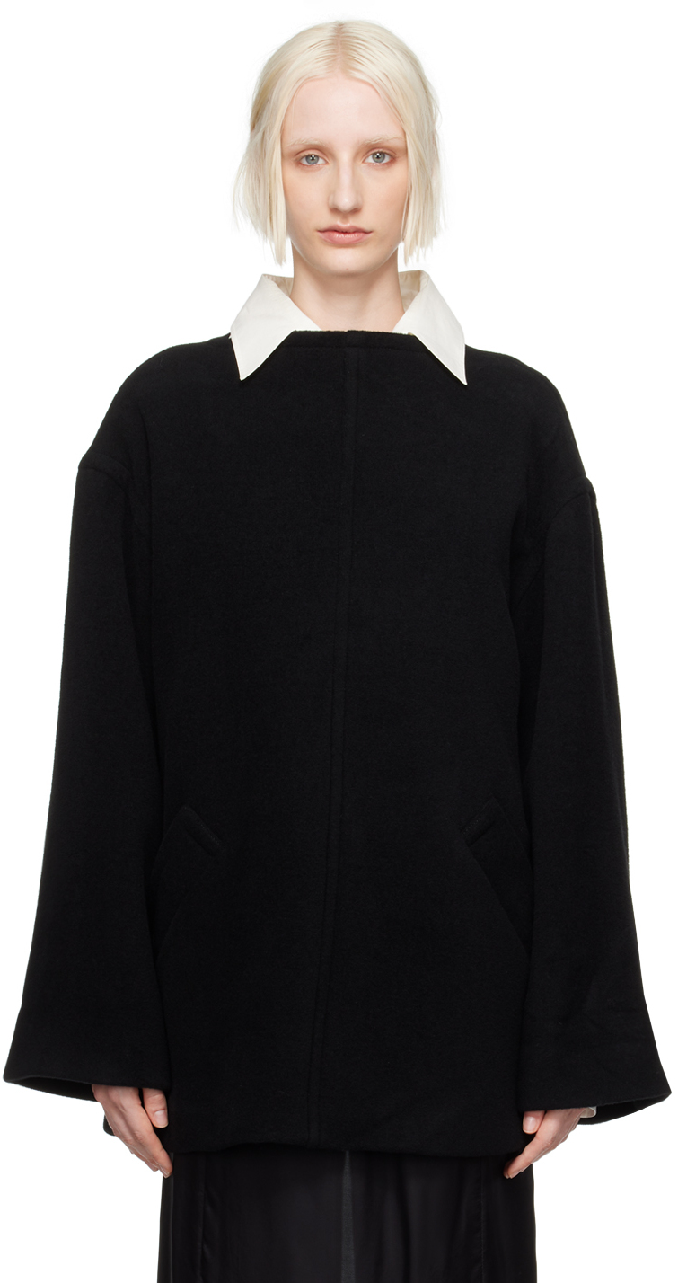 Black Boat Neck Sweatshirt