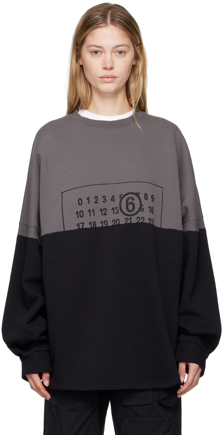 Gray 
Black Printed Logo Sweatshirt