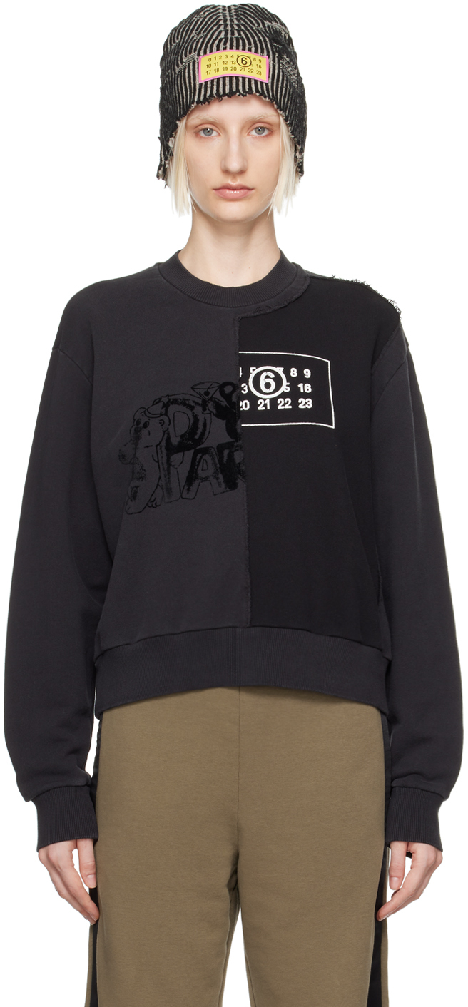 Black Paneled Sweatshirt