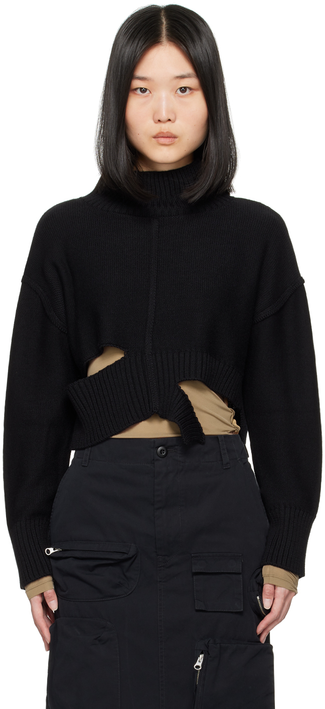 MM6 Maison Margiela drawstring-waist hooded coat - Black