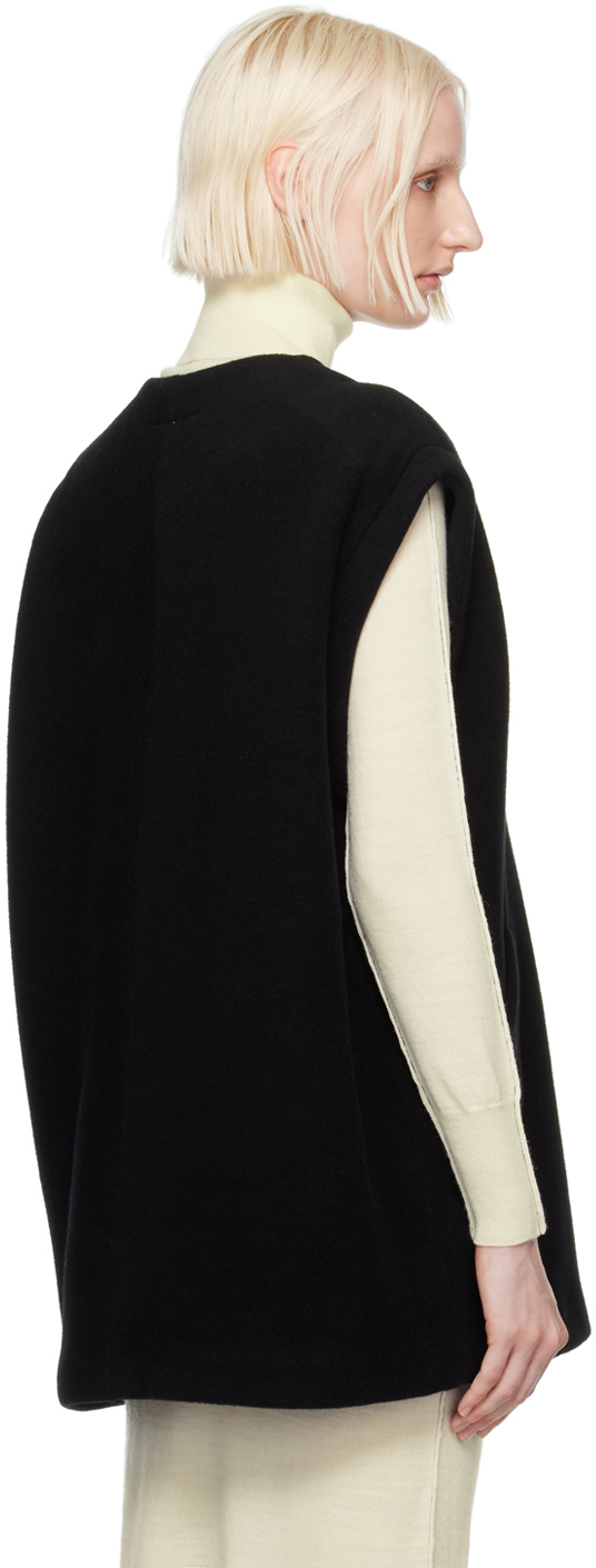 Mm6 Maison Margiela Black Plunging V-neck Vest In 900 Black