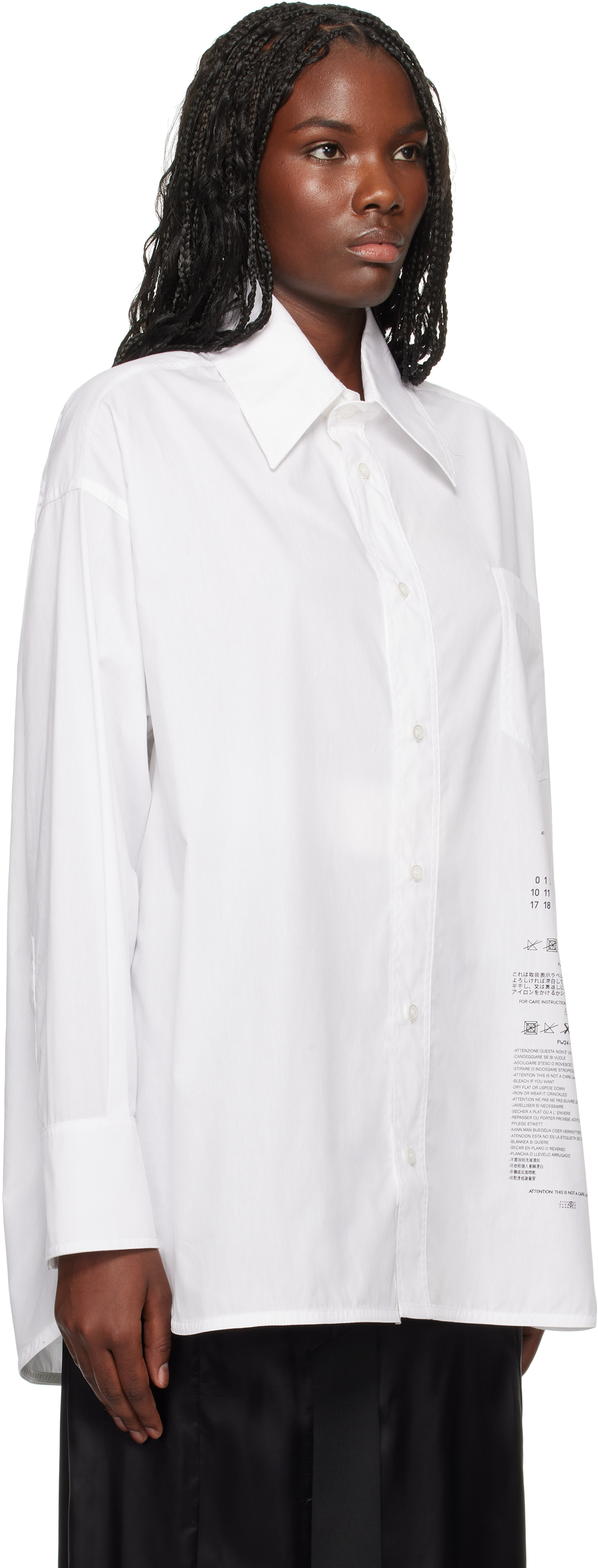 Mm6 Maison Margiela White Poplin Shirt In 100 White