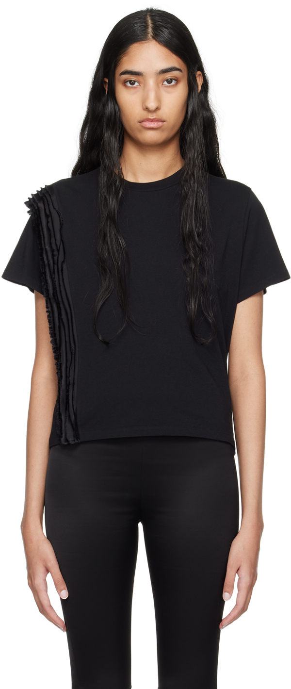 Black Pleated T-Shirt