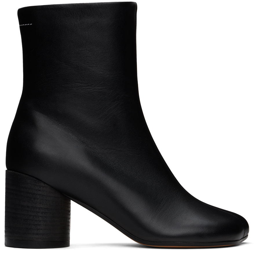 MM6 Maison Margiela: Black Anatomic Ankle Boots | SSENSE