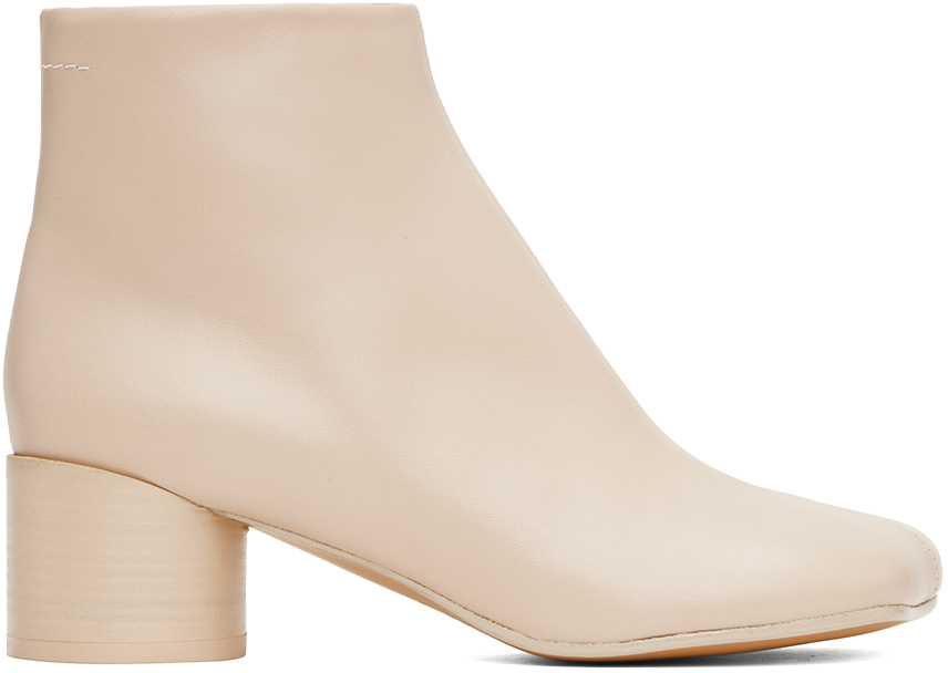 MM6 MAISON MARGIELA BEIGE ANATOMIC ANKLE BOOTS 