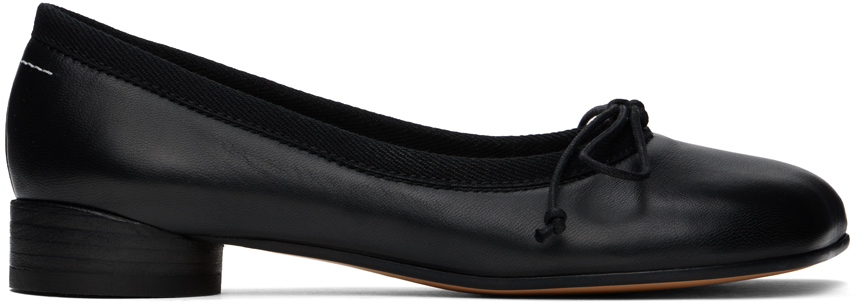 Shop Mm6 Maison Margiela Black Anatomic Classic Ballerina Flats In T8013 Black