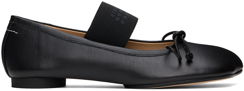 MM6 Maison Margiela: ブラック Anatomic バレエシューズ