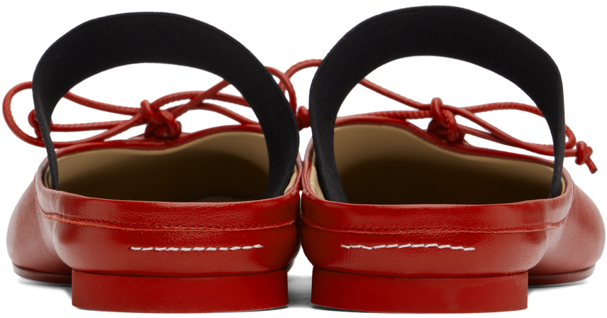MM6 MAISON MARGIELA RED ANATOMIC SLIP-ON BALLERINA FLATS
