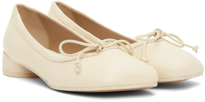 Mm6 Maison Margiela Atomic Sole Leather Block Heel Ballerinas In T2024 Navajo