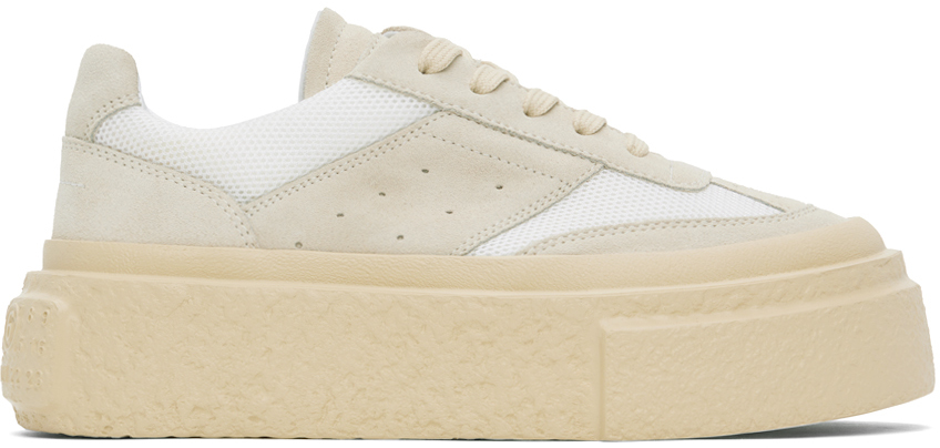 Off-White & Beige Gambetta Lace-Up Platform Sneakers