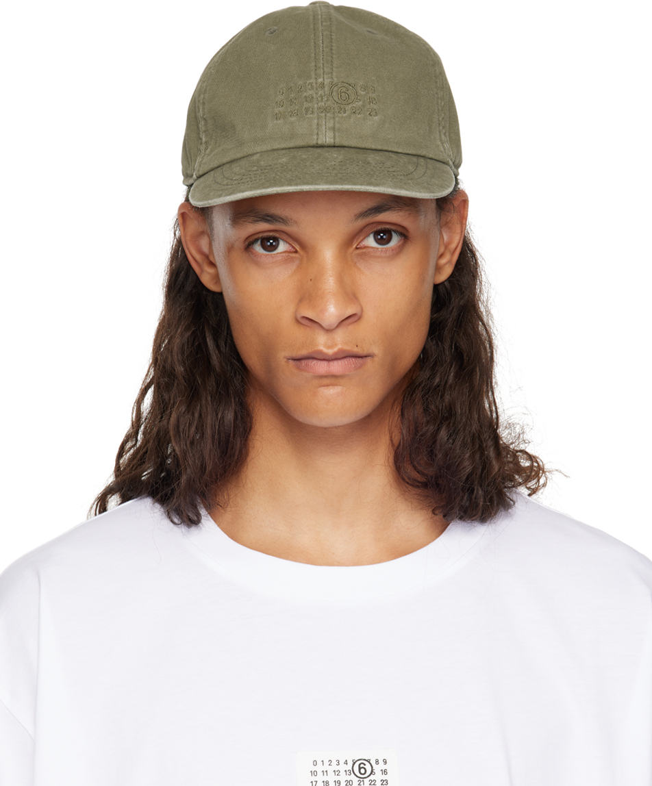 Shop Mm6 Maison Margiela Khaki Baseball Cap In 710 Bus Green